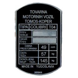 Tablica ID Tomos Colibri T04